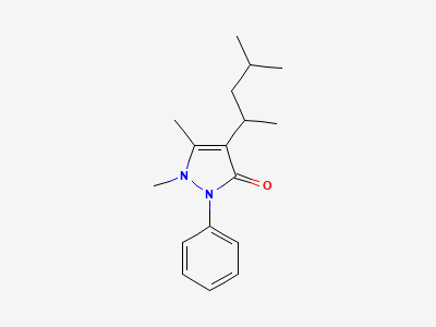 1,5-dimethyl-4-[(2RS)-4-methylpentan-2-yl]-2-phenyl-1,2-dihydro-3H-pyrazol-3-one Structure