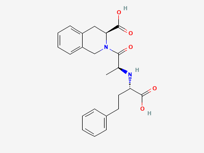 (3S)-2-[(2S)-2-[[(1S)-1-carboxy-3-phenylpropyl]amino]-propanoyl]-1,2,3,4-tetrahydroisoquinoline-3-carboxylic acid Structure