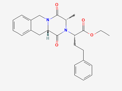 Ethyl (2S)-2-[(3S,11aS)-3-methyl-1,4-dioxo-1,3,4,6,11,11a-hexahydro-2H-pyrazino[1,2-b]isoquinolin-2-yl]-4-phenylbutanoate Structure