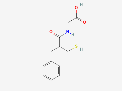 [[(2RS)-2-benzyl-3-sulfanylpropanoyl]amino]acetic acid Structure