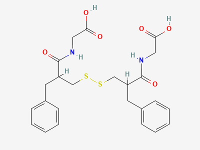 5,10-dibenzyl-4,11-dioxo-7,8-dithia-3,12-diazatetradecanedioic acid Structure
