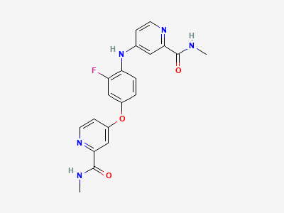 4-[3-fluoro-4-[[2-(methylcarbamoyl)pyridin-4-yl]amino]phenoxy]-N-methylpyridine-2-carboxamide Structure