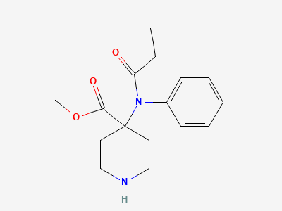 Methyl 4-[phenyl(propanoyl)amino]piperidine-4-carboxylate Structure