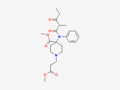 Methyl 1-(3-methoxy-3-oxopropyl)-4-[(2-methyl-3-oxopentanoyl)(phenyl)amino]piperidine-4-carboxylate Structure