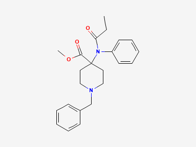 Methyl 1-benzyl-4-[phenyl(propanoyl)amino]piperidine-4-carboxylate Structure