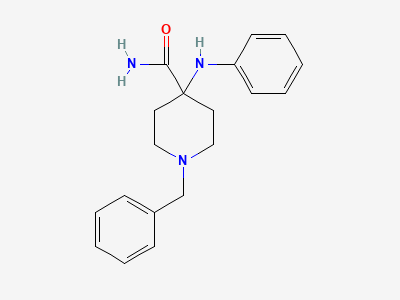 1-benzyl-4-(phenylamino)piperidine-4-carboxamide Structure
