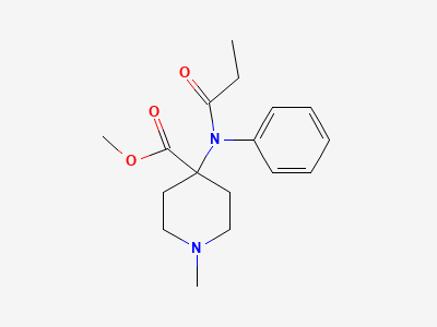 Methyl 1-methyl-4-[phenyl(propanoyl)amino]piperidine-4-carboxylate Structure