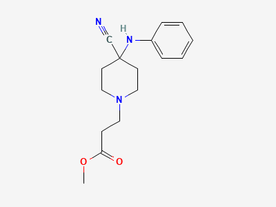 Methyl 3-[4-cyano-4-(phenylamino)piperidin-1-yl]propanoate Structure