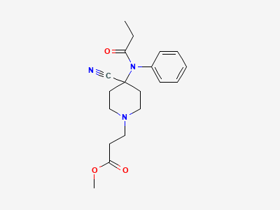 Methyl 3-[4-cyano-4-[phenyl(propanoyl)amino]piperidin-1-yl]propanoate Structure