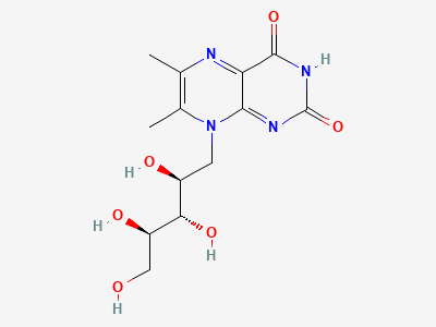 6,7-dimethyl-8-[(2S,3S,4R)-2,3,4,5-tetrahydroxypentyl]-pteridine-2,4(3H,8H)-dione Structure