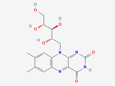 7,8-dimethyl-10-[(2S,3S,4R)-2,3,4,5-tetrahydroxypentyl]benzo[g]pteridine-2,4(3H,10H)-dione (riboflavin) Structure