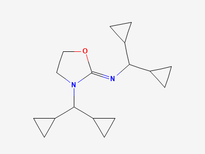 N,3-bis(dicyclopropylmethyl)oxazolidin-2-imine Structure