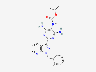 Propan-2-yl [4,6-diamino-2-[1-[(2-fluorophenyl)methyl]-1H-pyrazolo[3,4-b]pyridin-3-yl]pyrimidin-5-yl](methyl)carbamate Structure