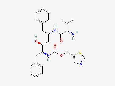 Thiazol-5-ylmethyl [(1S,2S,4S)-4-[[(2S)-2-amino-3-methylbutanoyl]amino]-1-benzyl-2-hydroxy-5-phenylpentyl]carbamate Structure
