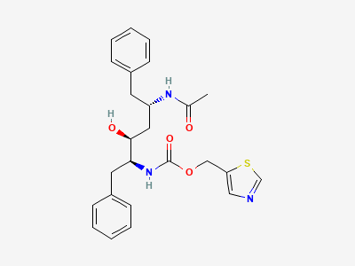 Thiazol-5-ylmethyl [(1S,2S,4S)-4-(acetylamino)-1-benzyl-2-hydroxy-5-phenylpentyl]carbamate Structure
