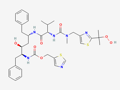 Thiazol-5-ylmethyl [(1S,2S,4S)-1-benzyl-4-[[(2S)-2-[[[[2-(1-hydroperoxy-1-methylethyl)thiazol-4-yl]methyl]methylcarbamoyl]amino]-3-methylbutanoyl]-amino]-2-hydroxy-5-phenylpentyl]carbamate Structure