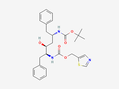 Thiazol-5-ylmethyl [(1S,2S,4S)-1-benzyl-4-[[(1,1-dimethylethoxy)carbonyl]amino]-2-hydroxy-5-phenylpentyl]carbamate Structure