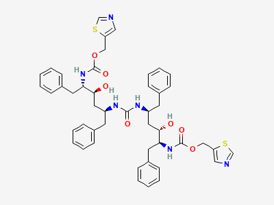 Bis(thiazol-5-ylmethyl) [carbonylbis[imino[(2S,3S,5S)-3-hydroxy-1,6-diphenylhexane-5,2-diyl]]]dicarbamate Structure