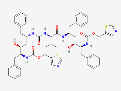 Thiazol-5-ylmethyl [(1S,2S,4S)-1-benzyl-4-[[(2S)-2-[[[(1S,3S,4S)-1-benzyl-3-hydroxy-5-phenyl-4-[[(thiazol-5-ylmethoxy)carbonyl]amino]pentyl]carbamoyl]amino]-3-methylbutanoyl]amino]-2-hydroxy-5-phenylpentyl]-carbamate Structure