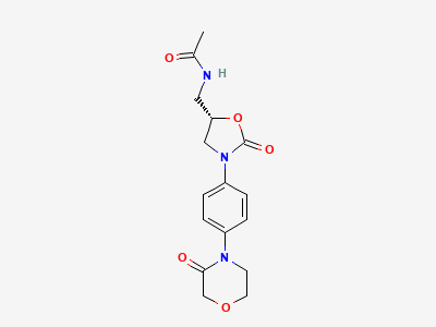 N-[[(5S)-2-oxo-3-[4-(3-oxomorpholin-4-yl)phenyl]-1,3-oxazolidin-5-yl]methyl]acetamide Structure