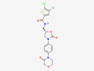4,5-dichloro-N-[[(5S)-2-oxo-3-[4-(3-oxomorpholin-4-yl)phenyl]-1,3-oxazolidin-5-yl]methyl]thiophene-2-carboxamide Structure