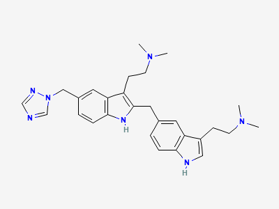 2-[2-[[3-[2-(dimethylamino)ethyl]-1H-indol-5-yl]methyl]-5-(1H-1,2,4-triazol-1-ylmethyl)-1H-indol-3-yl]-N,N-dimethylethanamine Structure