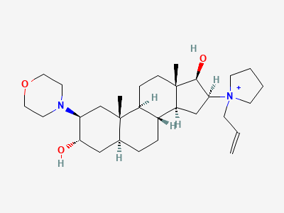 1-[3α,17β-dihydroxy-2β-(morpholin-4-yl)-5α-androstan-16β-yl]-1-(prop-2-enyl)pyrrolidinium Structure