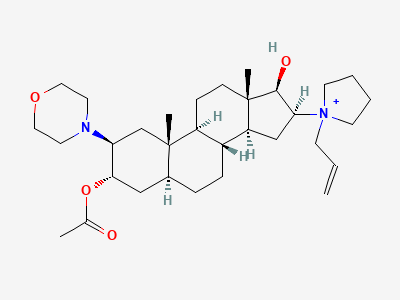 1-[3α-acetoxy-17β-hydroxy-2β-(morpholin-4-yl)-5αandrostan-16β-yl]-1-(prop-2-enyl)pyrrolidinium Structure