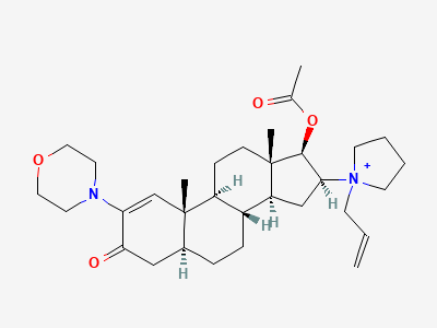 1-[17β-acetoxy-2-(morpholin-4-yl)-3-oxo-5α-androst-1-en-16β-yl]-1-(prop-2-enyl)pyrrolidinium Structure