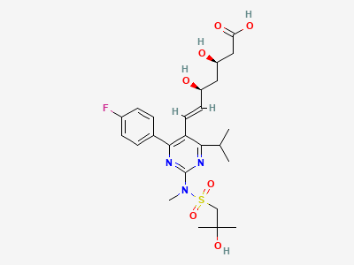 (3R,5S,6E)-7-[2-(2,N-dimethyl-2-hydroxypropane-1-sulfonamido)-4-(4-fluorophenyl)-6-(propan-2-yl)pyrimidin-5-yl]-3,5-dihydroxyhept-6-enoic acid Structure