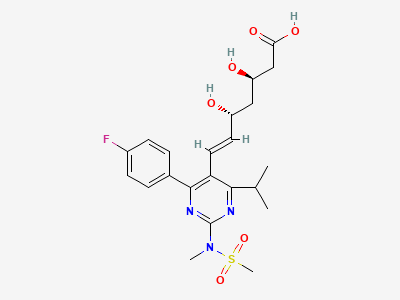(3RS,5RS,6E)-7-[4-(4-fluorophenyl)-2-(N-methylmethanesulfonamido)-6-(propan-2-yl)pyrimidin-5-yl]-3,5-dihydroxyhept-6-enoic acid Structure