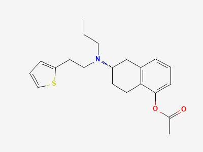 (6S)-6-[propyl[2-(thiophen-2-yl)ethyl]amino]-5,6,7,8-tetrahydronaphthalen-1-yl acetate (acetyl rotigotine) Structure