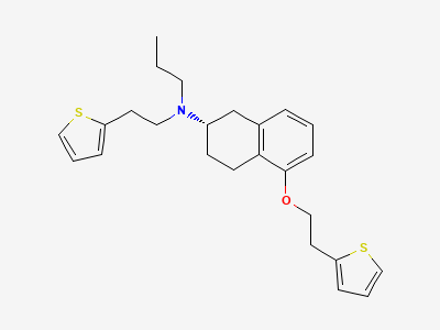 (2S)-N-propyl-5-[2-(thiophen-2-yl)ethoxy]-N-[2-(thiophen-2-yl)ethyl]-1,2,3,4-tetrahydronaphthalen-2-amine (rotigotine thienylethyl ether) Structure