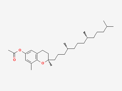 (2R)-2,8-dimethyl-2-[(4R,8R)-4,8,12-trimethyltridecyl]-3,4-dihydro-2H-1-benzopyran-6-yl acetate (RRR-δ-tocopheryl acetate) Structure