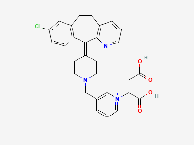 3-[[4-(8-chloro-5,6-dihydro-11H-benzo[5,6]-cyclohepta[1,2-b]pyridin-11-ylidene)piperidin-1-yl]methyl]-1-(1,2-dicarboxyethyl)-5-methylpyridin-1-ium Structure