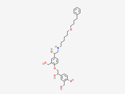 1-[4-[2-hydroxy-2-[4-hydroxy-3-(hydroxymethyl)-phenyl]ethoxy]-3-(hydroxymethyl)phenyl]-2-[[6-(4-phenylbutoxy)hexyl]amino]ethanol Structure