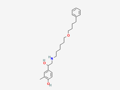 (1RS)-1-(4-hydroxy-3-methylphenyl)-2-[[6-(4-phenylbutoxy)hexyl]amino]ethanol Structure