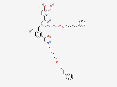 1-[4-hydroxy-3-[[[2-hydroxy-2-[4-hydroxy-3-(hydroxymethyl)phenyl]ethyl][6-(4-phenylbutoxy)hexyl]amino]-methyl]phenyl]-2-[[6-(4-phenylbutoxy)hexyl]amino]-ethanol Structure