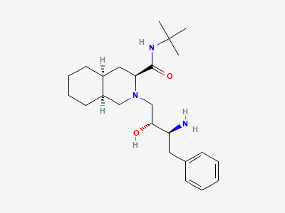 (3S,4aS,8aS)-2-[(2R,3S)-3-amino-2-hydroxy-4-phenylbutyl]-N-(1,1-dimethylethyl)decahydroisoquinoline-3-carboxamide Structure