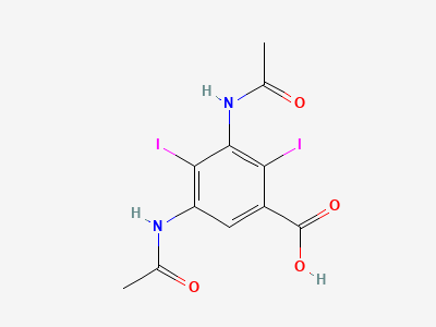 3,5-bis(acetylamino)-2,4-di-iodobenzoic acid Structure