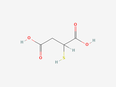 (2RS)-2-sulfanylbutanedioic acid (thiomalic acid) Structure