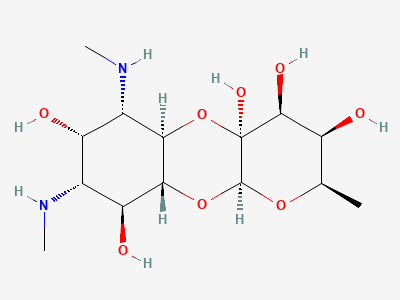 (2R,3R,4S,4aS,5aR,6S,7S,8R,9S,9aR,10aS)-2-methyl-6,8-bis(methylamino)decahydro-2H-pyrano[2,3-b][1,4]benzodioxine-3,4,4a,7,9-pentol (dihydroxyspectinomycin) Structure