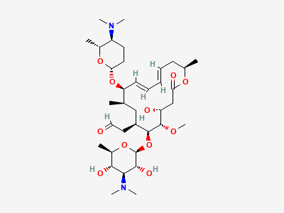 (4R,5S,6S,7R,9R,10R,11E,13E,16R)-6-[[3,6-dideoxy-3-(dimethylamino)-β-D-glucopyranosyl]oxy]-4-hydroxy-5-methoxy-9,16-dimethyl-7-(2-oxoethyl)-10-[[2,3,4,6-tetradeoxy-4-(dimethylamino)-β-D-erythrohexopyranosyl]oxy]oxacyclohexadeca-11,13-dien-2-one (neospiramycin I) Structure