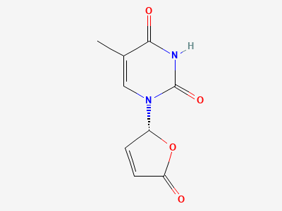 1-[(2R)-5-oxo-2,5-dihydrofuran-2-yl]-5-methylpyrimidine-2,4(1H,3H)-dione Structure