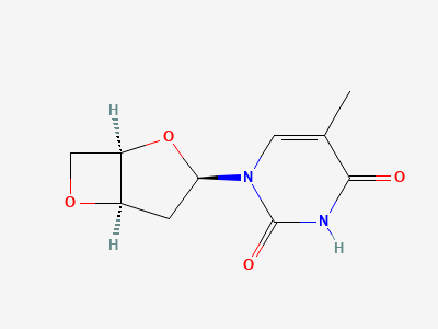 1-(3,5-anhydro-2-deoxy-β-D-threo-pentofuranosyl)-5-methylpyrimidine-2,4(1H,3H)-dione Structure