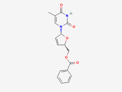1-(5-O-benzoyl-2,3-dideoxy-β-D-glycero-pent-2-enofuranosyl)-5-methylpyrimidine-2,4(1H,3H)-dione Structure