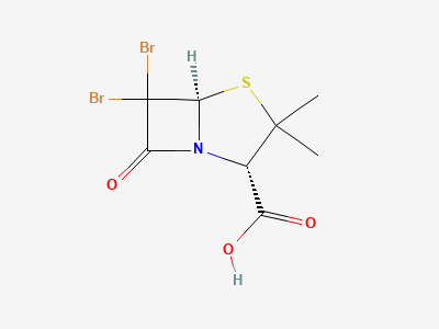 (2S,5R)-6,6-dibromo-3,3-dimethyl-7-oxo-4-thia-1-azabicyclo[3.2.0]heptane-2-carboxylic acid (6,6-dibromopenicillanic acid) Structure