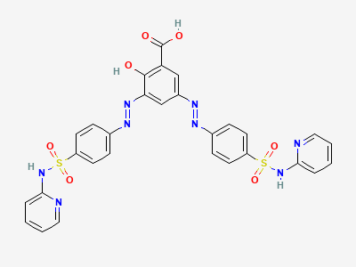 2-hydroxy-3,5-bis[2-[4-(pyridin-2-ylsulfamoyl)phenyl]-diazenyl]benzoic acid Structure