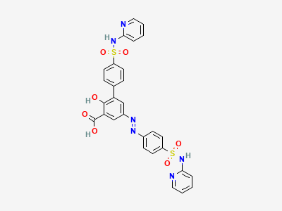 2-hydroxy-4'-(pyridin-2-ylsulfamoyl)-5-[2-[4-(pyridin-2-ylsulfamoyl)phenyl]diazenyl]biphenyl-3-carboxylic acid Structure