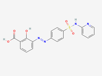 2-hydroxy-3-[2-[4-(pyridin-2-ylsulfamoyl)phenyl]-diazenyl]benzoic acid Structure